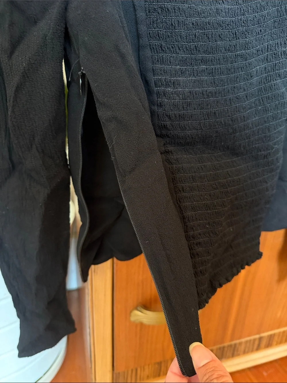 Reformation Black Puff-Sleeve V-Neck Blouse